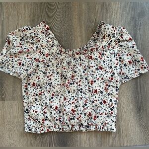 Floral Ruffled Women's Crop Top